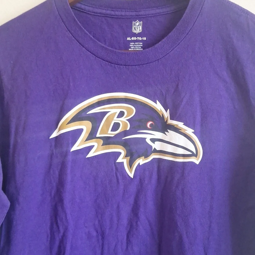Baltimore Ravens Youth Purple Long Sleeve Shirt Size XL - Picture 3 of 5